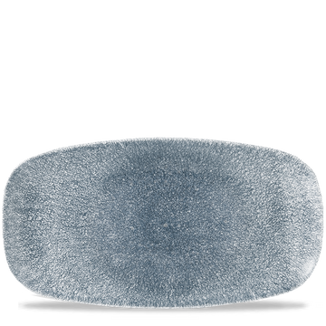Raku Topaz Blue Chefs' Oblong Plate 35.5 x 18.9cm
